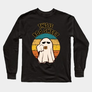 This Is Boo Sheet Retro Ghost Halloween Long Sleeve T-Shirt